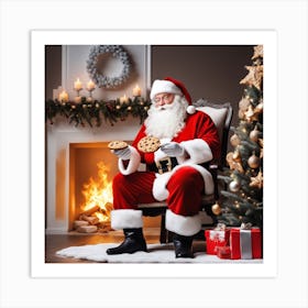 Santa Claus With Cookies 7 Art Print