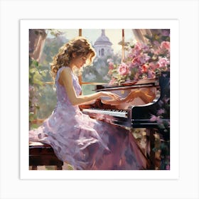 Girl At The Piano Art Print