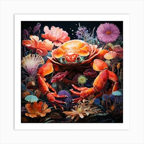 Crab In The Garden Art Print