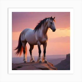 Horse At Sunset 12 Art Print