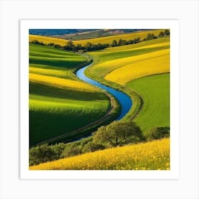 Yellow Fields Art Print