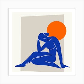 Woman Sitting On The Ground Art Print