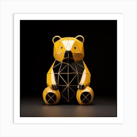 Geometric Teddy Bear Art Print