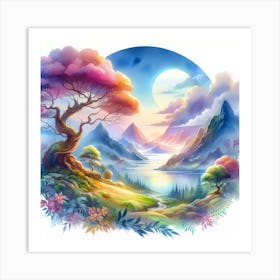 Landscape With A Tree Art Print