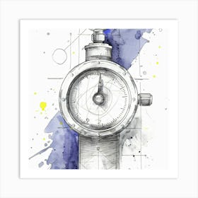 Womens Watch Painting Purple Art Print