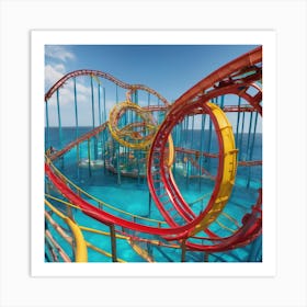 Amusement Park Roller Coaster Art Print