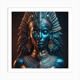 Cleopatra_Cyan_27439092 Art Print