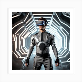 Futuristic Man In Virtual Reality 1 Art Print