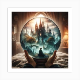 Gothic Castle in a Crystal ball Art Print