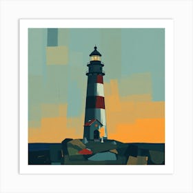 Lighthouse At Sunset 8 Art Print