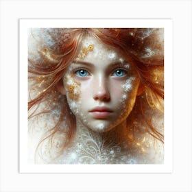 Girl With Snow On Her Face Art Print