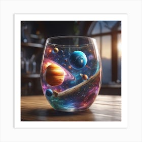 Planets Wine Glass Art Print