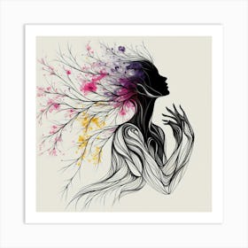 A woman’s silhouette 10 Art Print