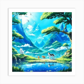 Beautiful Animals in the forest Art Print