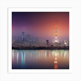 Tokyo Skyline At Night Art Print