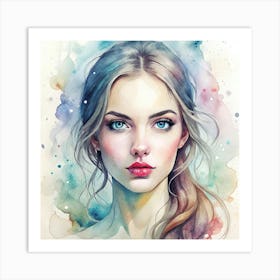 Watercolor Of A Girl 7 Art Print