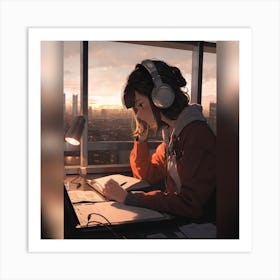 Lo-Fi Girl Study Time Art Print