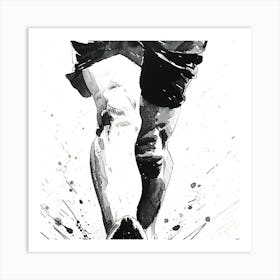 Runner In Black And White 1 Art Print