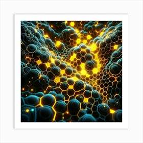 3d Rendering Of A Honeycomb Art Print