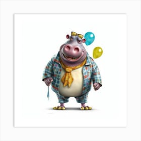 Hippo Art Print