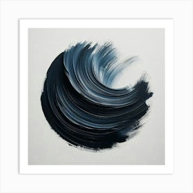 Blue And Black Swirl Art Print