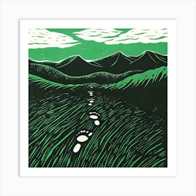 Footprints In The Grass Art Print