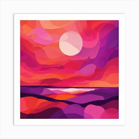 Abstract Sunset 4 Art Print