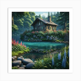 Cabin In The Woods 1 Art Print