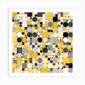 Yellow And Black Circles Art Print