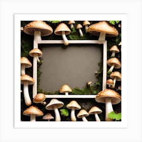 Mushroom Frame On Moss 2 Art Print