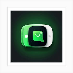 Wechat Messaging App Icon Logo Chat Social Media Communication Platform China Tencent Mo (1) Art Print