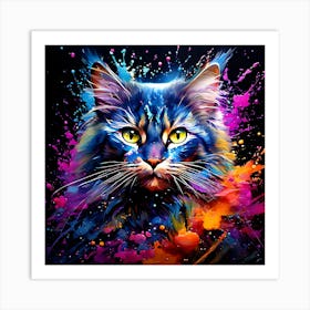 Colorful Cat 16 Art Print