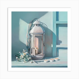 Candlelit Window Art Print