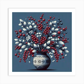 Scandinavian Art, Schisandra berries 3 Art Print