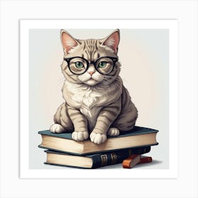 Cat In Glasses Art Print