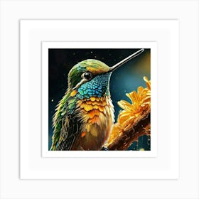 Colorful Hummingbird Art Print