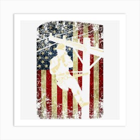 Hot Trend Electrician Usa Flag 4th Of July Electricity Art Print