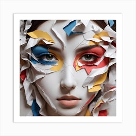 Face With Paper Art Print