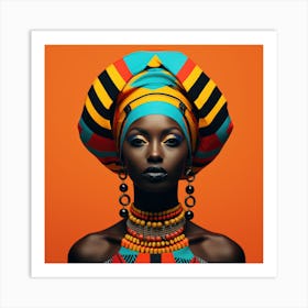 Geometric Senegalese Woman 03 Art Print