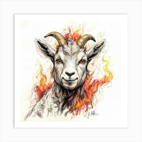 Goat On Fire 24 Art Print