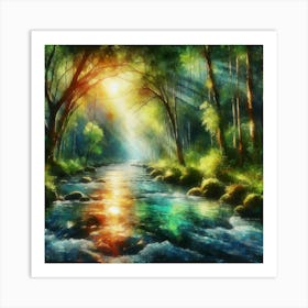 River In The Forest 1 Art Print