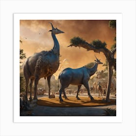 Surreal Zoo Inspired By Dali 5 Art Print