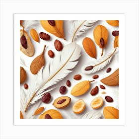 Almonds And Nuts Seamless Pattern Art Print