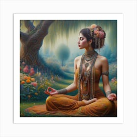 Meditating Woman 10 Art Print