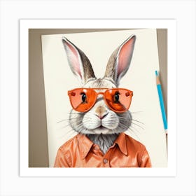 Rabbit In Sunglasses 7 Art Print