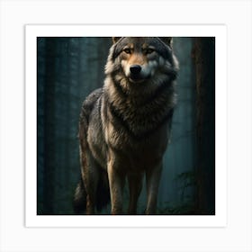 Wolf In The Woods Art Print