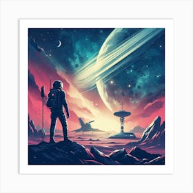 Space Landscape Painting Art Print