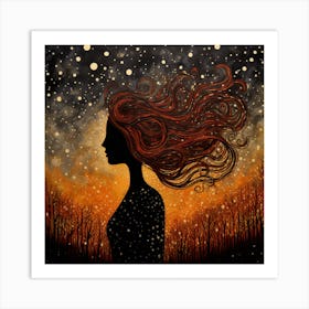 Hair In The Wind 4 Art Print