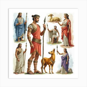 Watercolor The Enchanting Tales And Epic Adventures Of Ancient Greek Legends In Vibrant Colors 1 Art Print