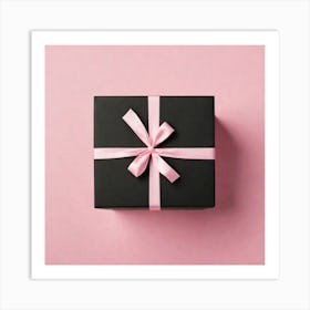 Gift Box On Pink Background 2 Art Print